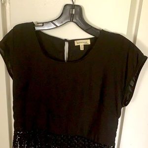 BLACK BLOUSE WITH FRINGE SIZE XS